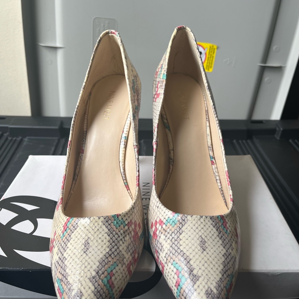 Nine West Colorful Snakeskin Heels